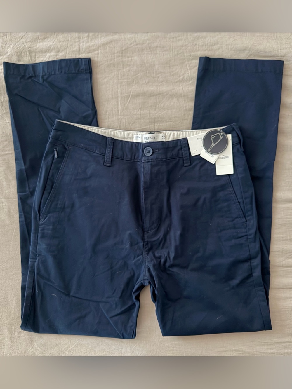 Hollister Men's Dark Navy Slim Chinos